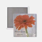Aimant Mariage orange Daisy (Recto/Verso)
