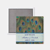 Aimant Mariage Peacock Enregistrer La Date (Recto/Verso)
