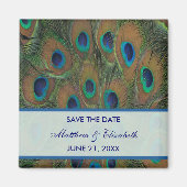 Aimant Mariage Peacock Enregistrer La Date (Devant)