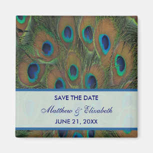 Aimant Mariage Peacock Enregistrer La Date