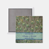 Aimant Mariage Peacock Enregistrer La Date (Recto/Verso)