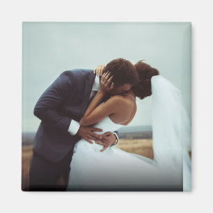 Aimant Mariage personnalisé simple photo nouvellement mar