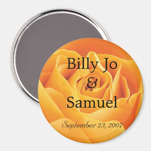 Aimant Mariage personnalisé Soft Yellow Rose (Recto/Verso)