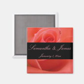 Aimant Mariage personnel blanc pointu rose (Recto/Verso)