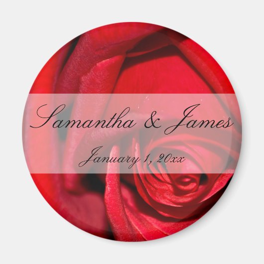 Aimant Mariage personnel de Red Rose (Devant)
