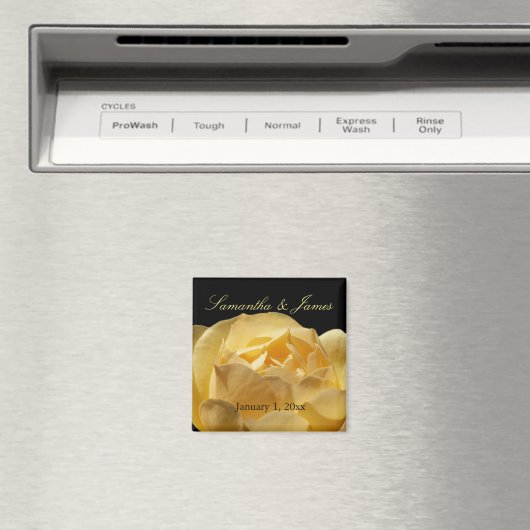 Aimant Mariage personnel rose jaune (In Situ (Lave-vaisselle))