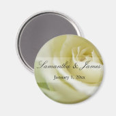 Aimant Mariage personnel Soft White Rose (Recto/Verso)