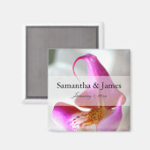 Aimant Mariage personnel violet et blanc orchidée (Recto/Verso)