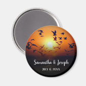 Aimant Mariage photo Black Ombre Orange Sunset (Recto/Verso)