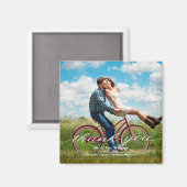 Aimant Mariage photo de Merci rustique (Recto/Verso)