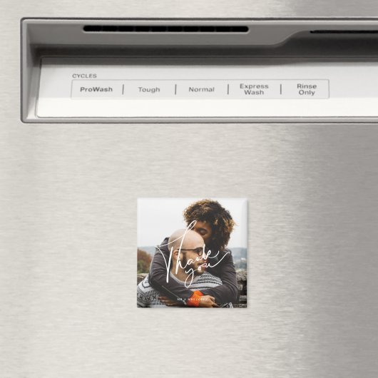 Aimant Mariage photo de script moderne Merci (In Situ (Lave-vaisselle))