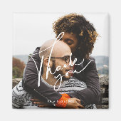 Aimant Mariage photo de script moderne Merci (Devant)