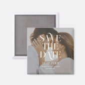 Aimant Mariage photo minimal moderne chic Enregistrer la  (Recto/Verso)