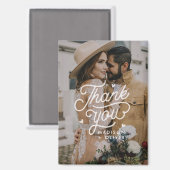 Aimant Mariage photo moderne Bold Typographie Merci (Recto/Verso)