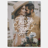 Aimant Mariage photo moderne Bold Typographie Merci (Recto)