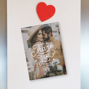 Aimant Mariage photo moderne Bold Typographie Merci