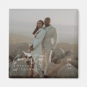 Aimant Mariage photo moderne élégant Enregistrer la date (Devant)