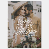 Aimant Mariage photo moderne Retro Love and Thanks (Recto)