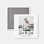 Aimant Mariage photo moderne simple Enregistrer la date (Recto/Verso)