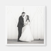 Aimant Mariage Photo Newlyweds Mr & Mrs Black White Favor (Devant)