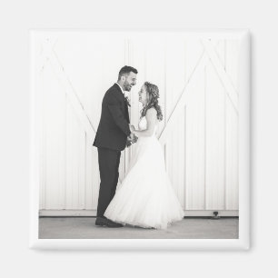 Aimant Mariage Photo Newlyweds Mr & Mrs Black White Favor