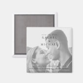 Aimant Mariage photo noir et blanc Enregistrer la date (Recto/Verso)