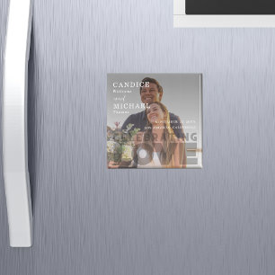 Aimant Mariage photo noir et blanc moderne