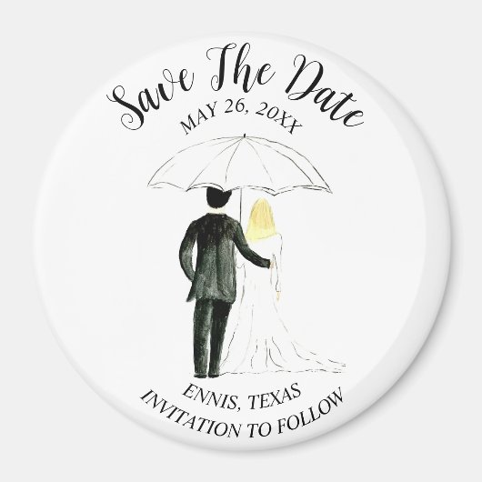 Aimant Mariage photo simple et élégant, moderne et rustiq (Devant)