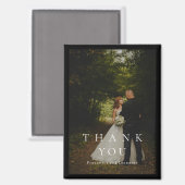 Aimant Mariage Photo Simple Noir Classique (Recto/Verso)