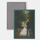 Aimant Mariage Photo Simple Vert Émeraude Classique (Recto/Verso)