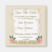 Aimant Mariage plage Enregistrer la date (Devant)