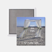 Aimant Mariage plage Enregistrer la date (Recto/Verso)