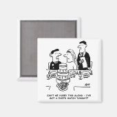 Aimant Mariage Réception Le marié a une allumette de fléc (Recto/Verso)