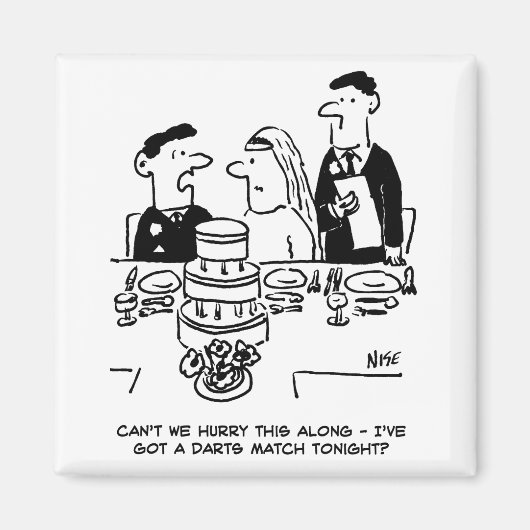 Aimant Mariage Réception Le marié a une allumette de fléc (Devant)