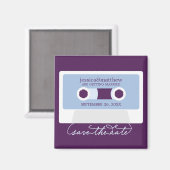 Aimant Mariage Rétro Mixtape Enregistrer la Date (Recto/Verso)