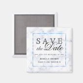 Aimant Mariage romantique en marbre bleu (Recto/Verso)