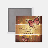 Aimant mariage romantique papillon automne save the date (Recto/Verso)