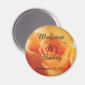 Aimant Mariage Rose de pêche personnalisé (Recto/Verso)