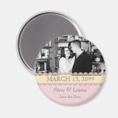 Aimant Mariage rose et citron Enregistrer la date Cadre p (Recto/Verso)