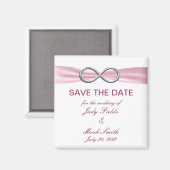 Aimant Mariage rose Infinity Enregistrer L'Aimant Date (Recto/Verso)