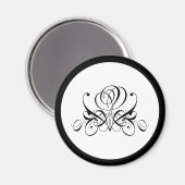 Aimant Mariage Rose noir Calligraphie (Recto/Verso)