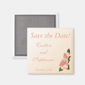 Aimant Mariage Rose rose vif Favoriser (Recto/Verso)