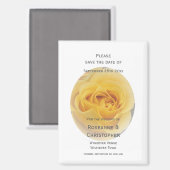Aimant Mariage Rosebud Jaune Enregistrer La Date (Recto/Verso)