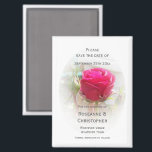Aimant Mariage Rosebud Rose Enregistrer La Date<br><div class="desc">Mariage enregistrer la date magnet rose rosebud. Vous pouvez customiser ce mariage de couleur rose enregistrer l'aimant de date avec vos propres détails de mariage. Si vous avez besoin d'aide pour vous customiser,  contactez-nous via le lien de cette page. Rosebud rose mariage personnalisé enregistrer la date aimant</div>