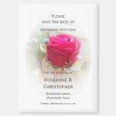 Aimant Mariage Rosebud Rose Enregistrer La Date (Recto)