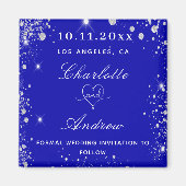 Aimant Mariage royal bleu argent parties scintillant enre (Devant)