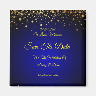 Aimant Mariage Royal Bleu Enregistrer l'aimant Date