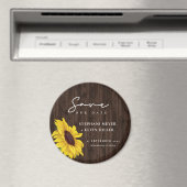 Aimant Mariage Rustique Conception De Tournesol Design En (In Situ (Lave-vaisselle))