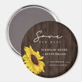Aimant Mariage Rustique Conception De Tournesol Design En (Recto/Verso)
