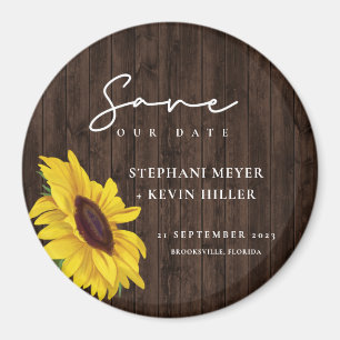 Aimant Mariage Rustique Conception De Tournesol Design En